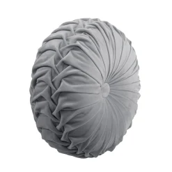 Round Pleated Soft Velvet Throw Pillow