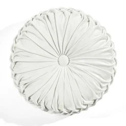 Round Pleated Soft Velvet Throw Pillow