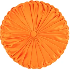 Round Pleated Soft Velvet Throw Pillow