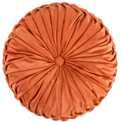 Round Pleated Soft Velvet Throw Pillow
