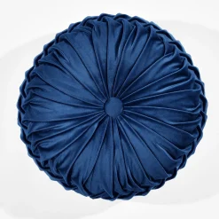 Round Pleated Soft Velvet Throw Pillow