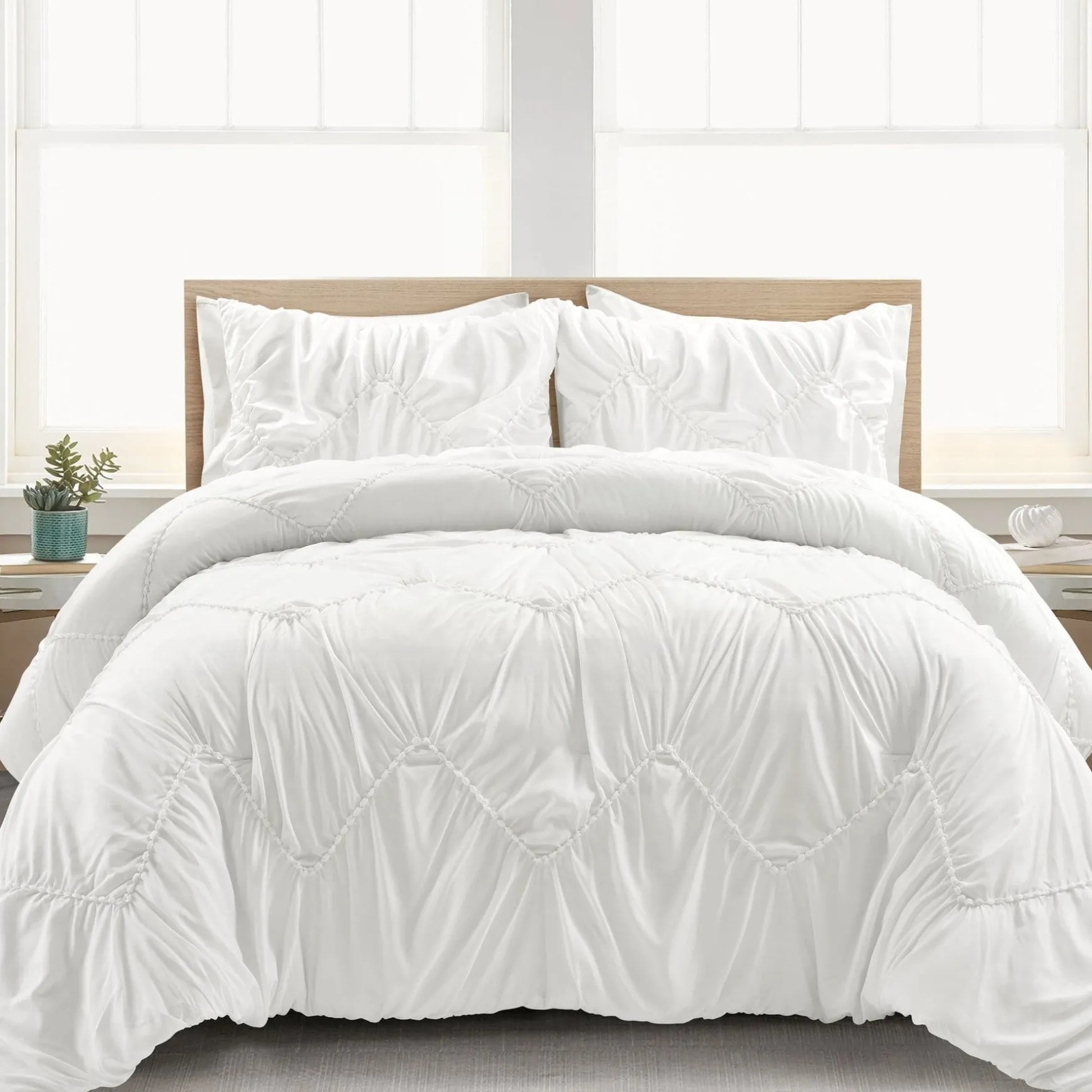 Ruched Chevron Comforter Set