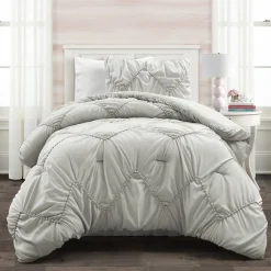 Ruched Chevron Comforter Set