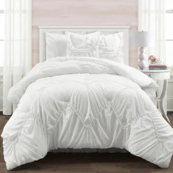 Ruched Chevron Comforter Set