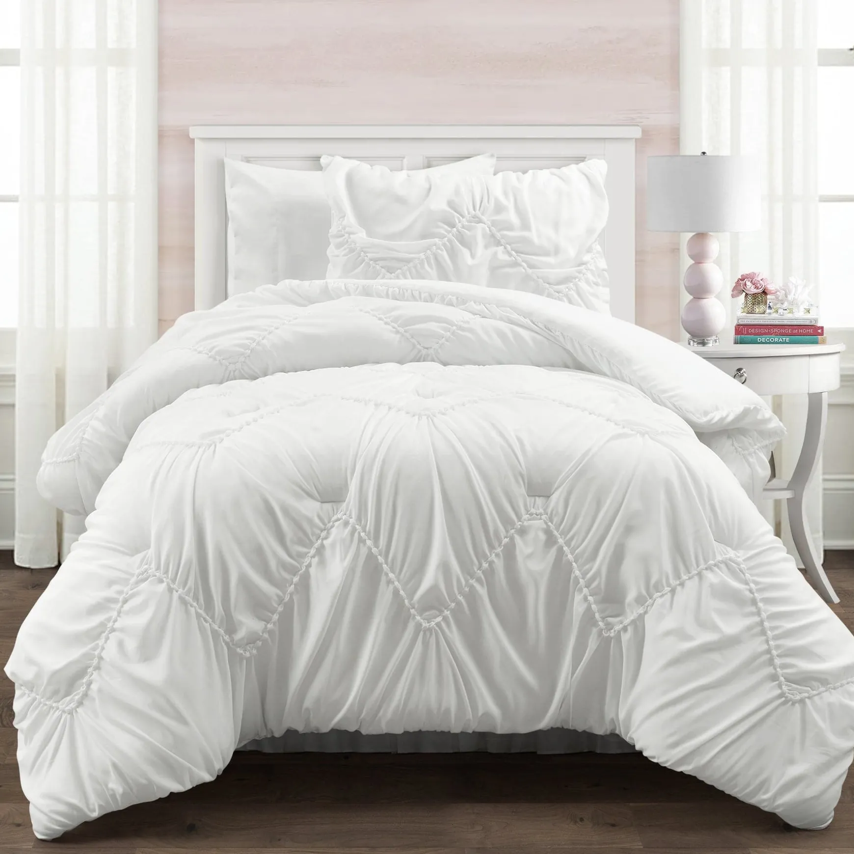 Ruched Chevron Comforter Set