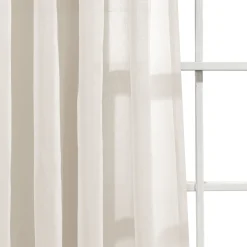 Ruched Waterfall Faux Linen Window Curtain Panel