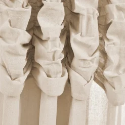 Ruched Waterfall Faux Linen Window Curtain Panel