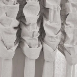 Ruched Waterfall Faux Linen Window Curtain Panel