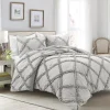 Ruffle Diamond 3 Piece Comforter Set