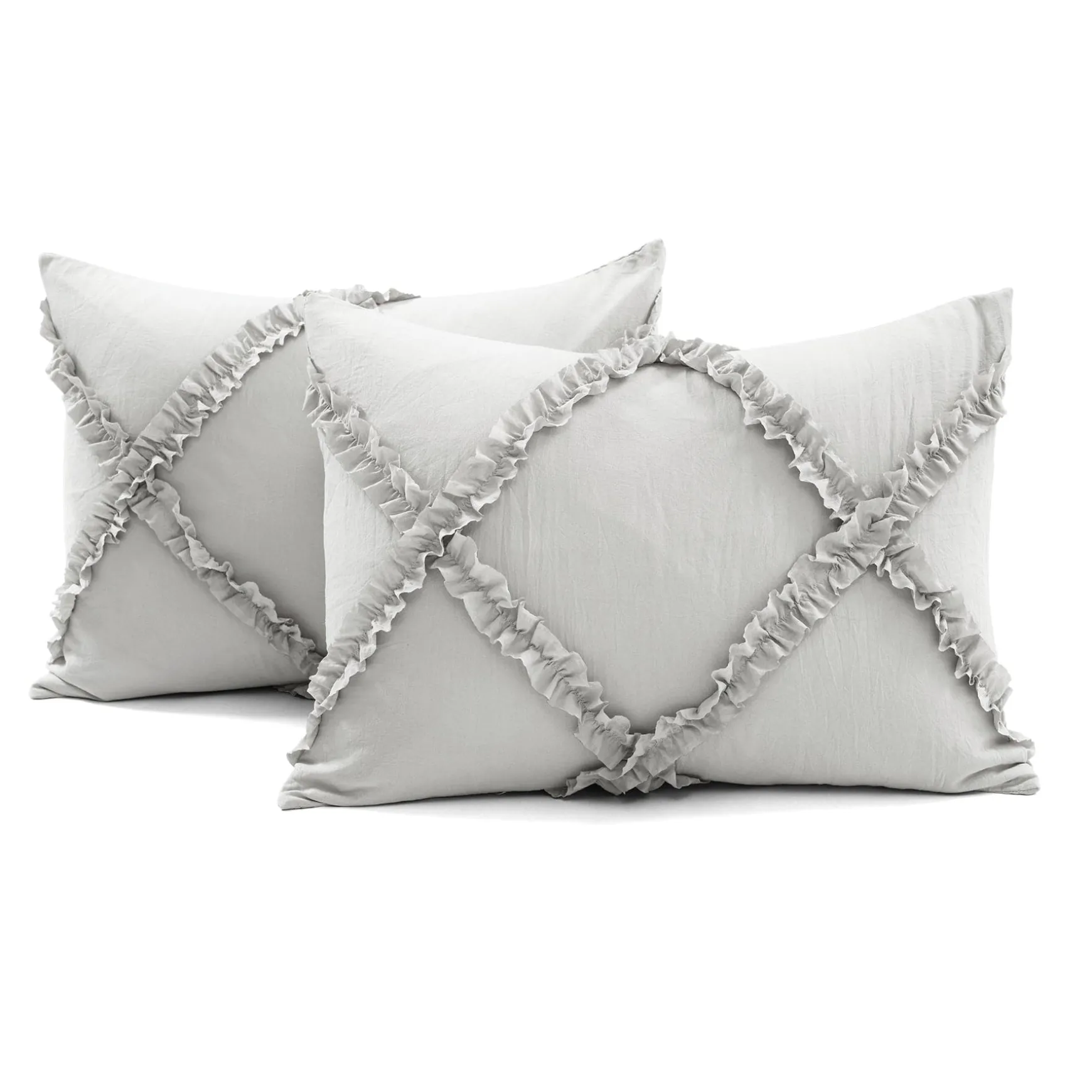 Ruffle Diamond 3 Piece Comforter Set