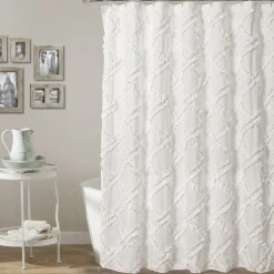 Ruffle Diamond Shower Curtain