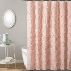 Ruffle Diamond Shower Curtain