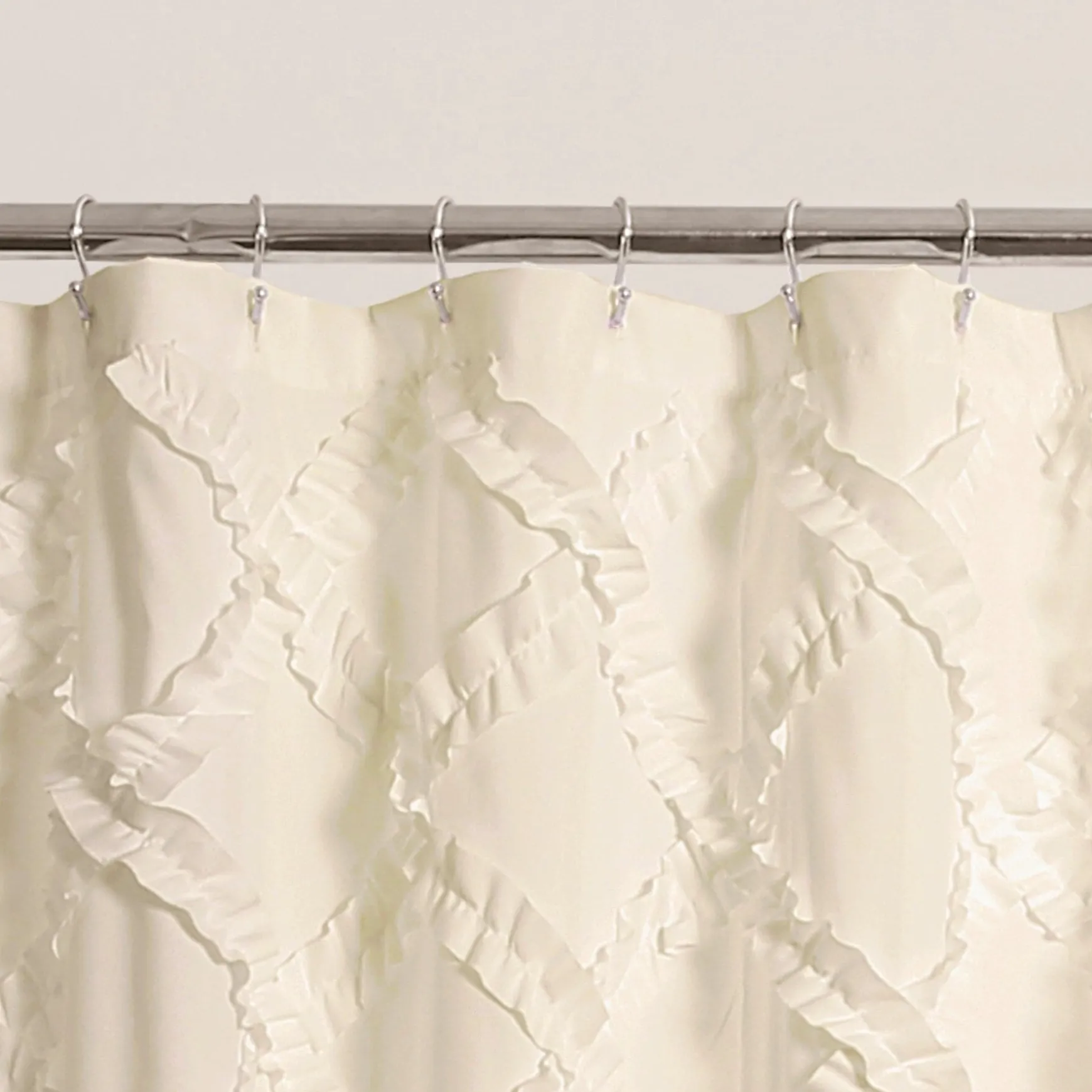 Ruffle Diamond Shower Curtain