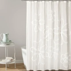 Ruffle Flower Shower Curtain