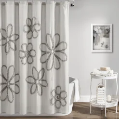 Ruffle Flower Shower Curtain