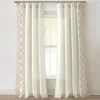 Scalloped Edge Lace Border Window Curtain Panel