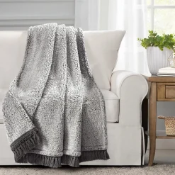 Sherpa Tassel Fringe Throw