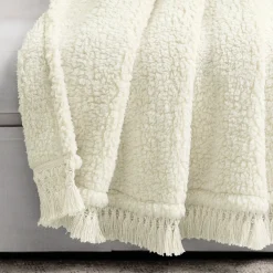 Sherpa Tassel Fringe Throw