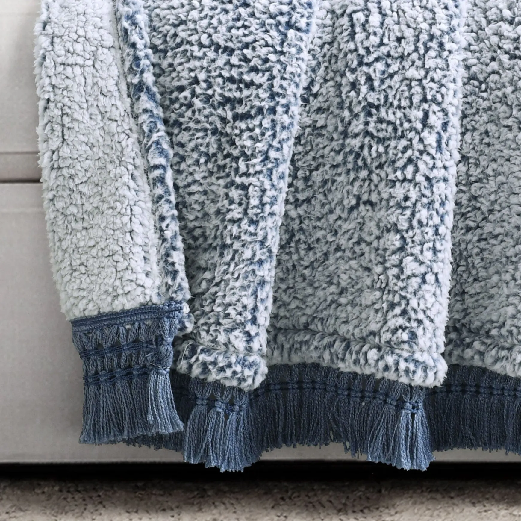 Sherpa Tassel Fringe Throw