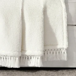 Sherpa Tassel Fringe Throw