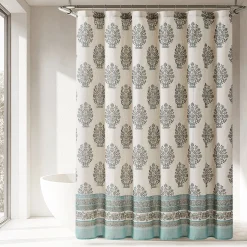 Sofia Flower Block Bouquet Shower Curtain