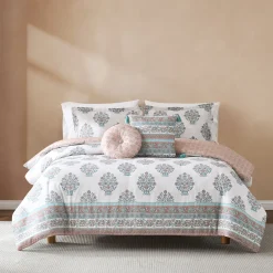 Sofia Flower Block Bouquet Comforter 5Pc Set