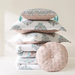 Sofia Flower Block Bouquet Comforter 5Pc Set