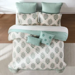 Sofia Flower Block Bouquet Cotton Comforter Set