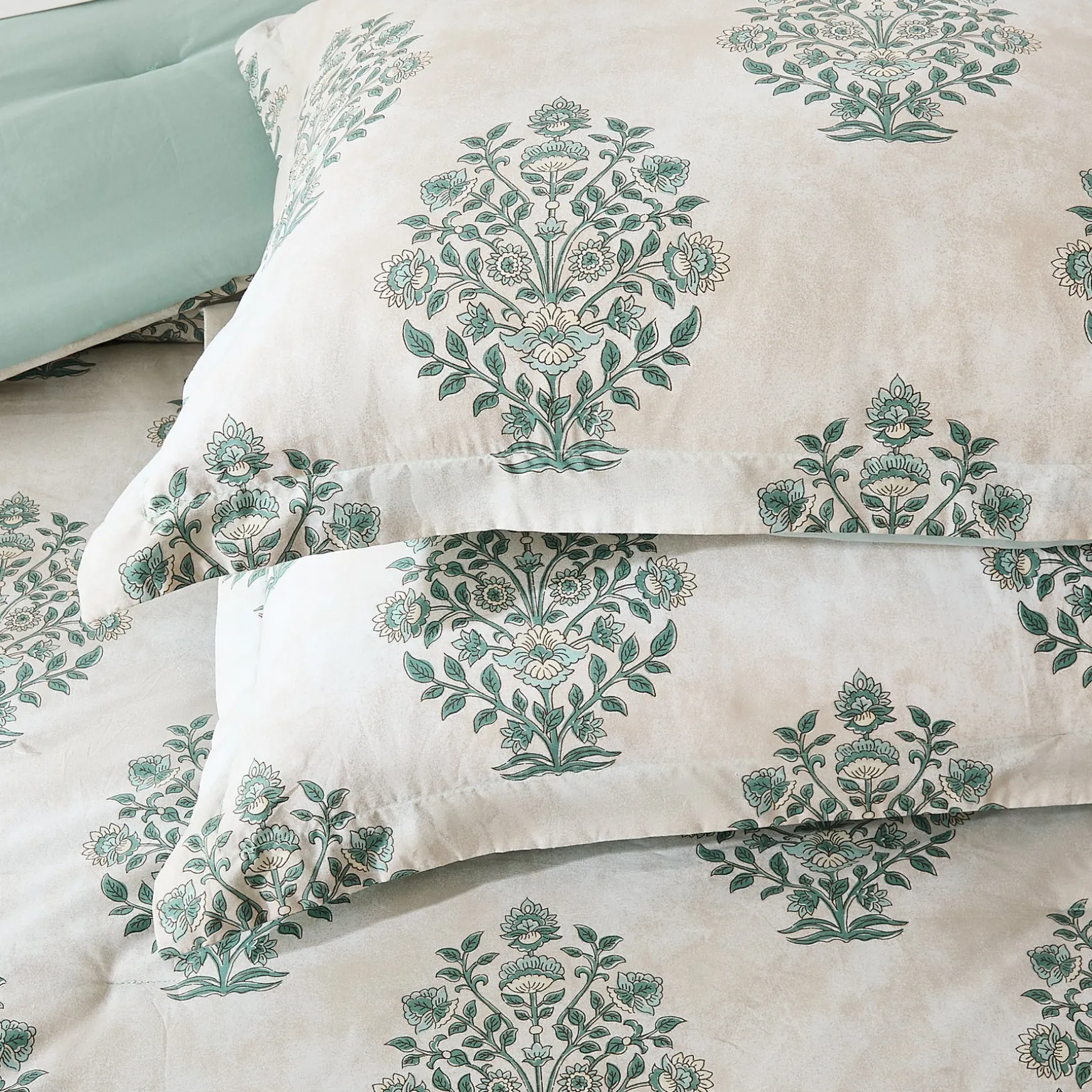 Sofia Flower Block Bouquet Cotton Comforter Set