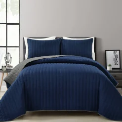Soft Stripe All Season Quilt/Coverlet Set