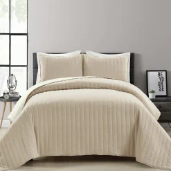 Soft Stripe All Season Quilt/Coverlet Set