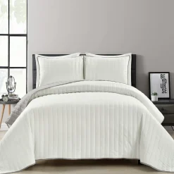 Soft Stripe All Season Quilt/Coverlet Set