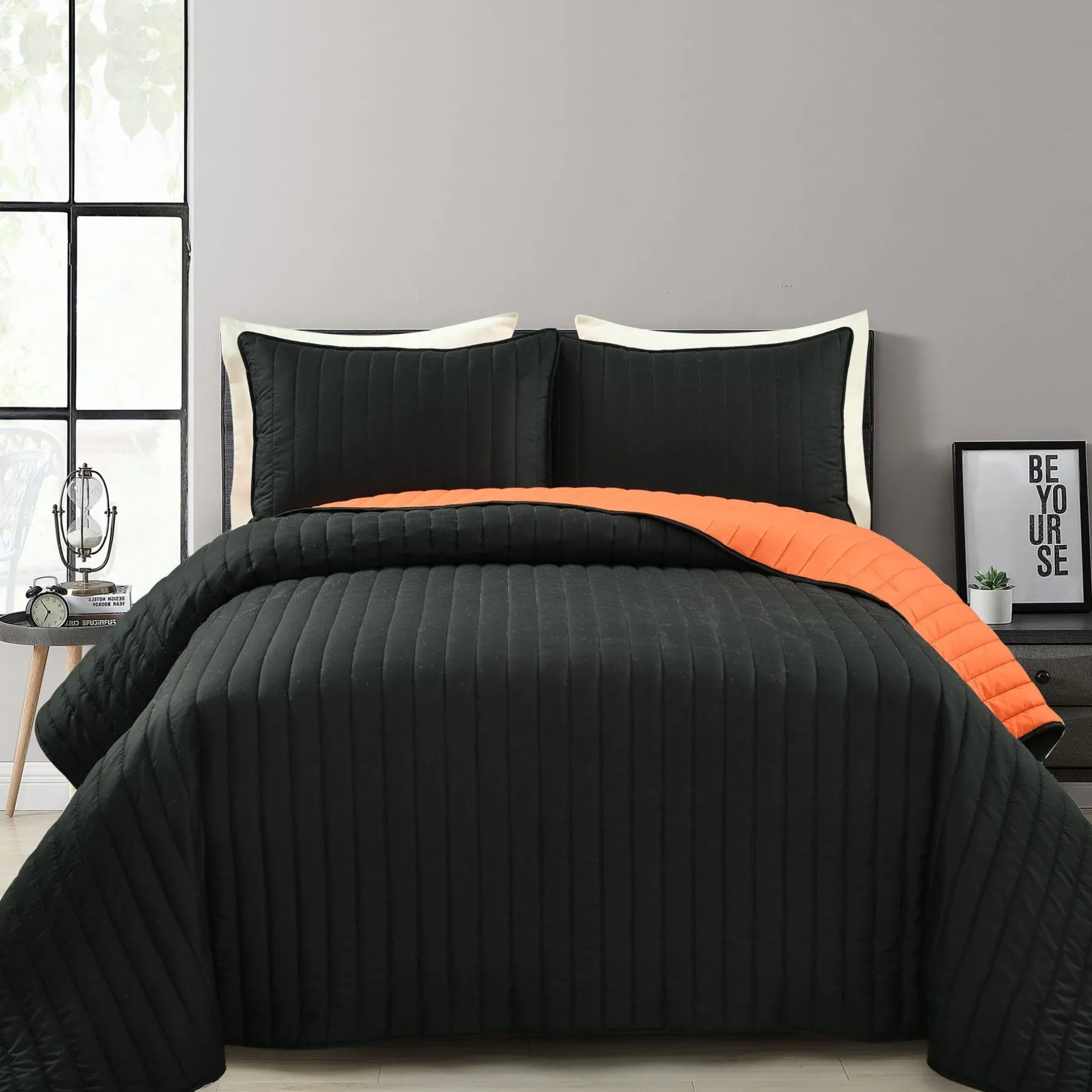 Soft Stripe All Season Quilt/Coverlet Set