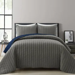 Soft Stripe All Season Quilt/Coverlet Set