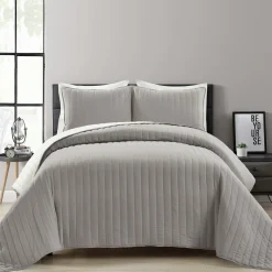 Soft Stripe All Season Quilt/Coverlet Set