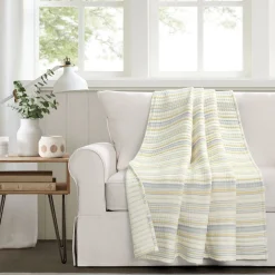 Solange Stripe Kantha Pick Stitch Yarn Dyed Cotton Woven Throw