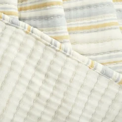 Solange Stripe Kantha Pick Stitch Yarn Dyed Cotton Woven Throw