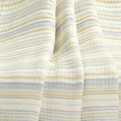 Solange Stripe Kantha Pick Stitch Yarn Dyed Cotton Woven Throw