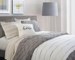 Solange Stripe Kantha Pick Stitch Yarn Dyed Cotton Woven Quilt/Coverlet Set