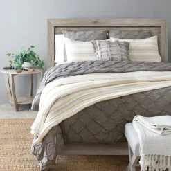 Solange Stripe Kantha Pick Stitch Yarn Dyed Cotton Woven Quilt/Coverlet Set