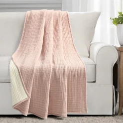 Solid Kantha Pick Stitch Yarn Dyed Cotton Woven Throw