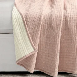 Solid Kantha Pick Stitch Yarn Dyed Cotton Woven Throw