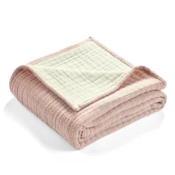 Solid Kantha Pick Stitch Yarn Dyed Cotton Woven Throw