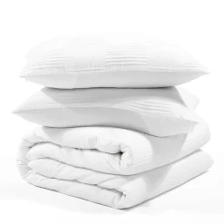 Sorano Chambray Textured Jacquard Cotton Duvet Cover 3 Piece Set