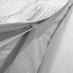 Sorano Chambray Textured Jacquard Cotton Duvet Cover 3 Piece Set