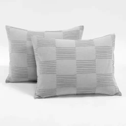 Sorano Chambray Textured Jacquard Cotton Duvet Cover 3 Piece Set