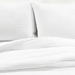 Sorano Chambray Textured Jacquard Cotton Duvet Cover 3 Piece Set