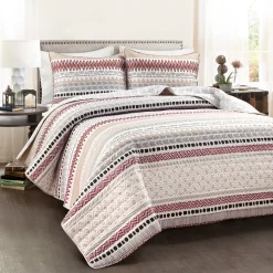 Southwest Stripe Reversible 3 Piece Quilt Set