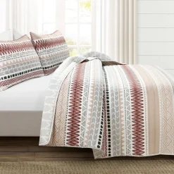 Southwest Stripe Reversible 3 Piece Quilt Set