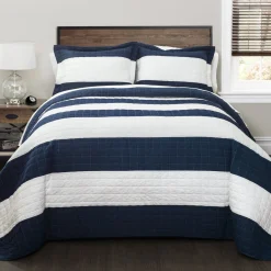 Stripe 2 Piece Quilt Set Twin Size